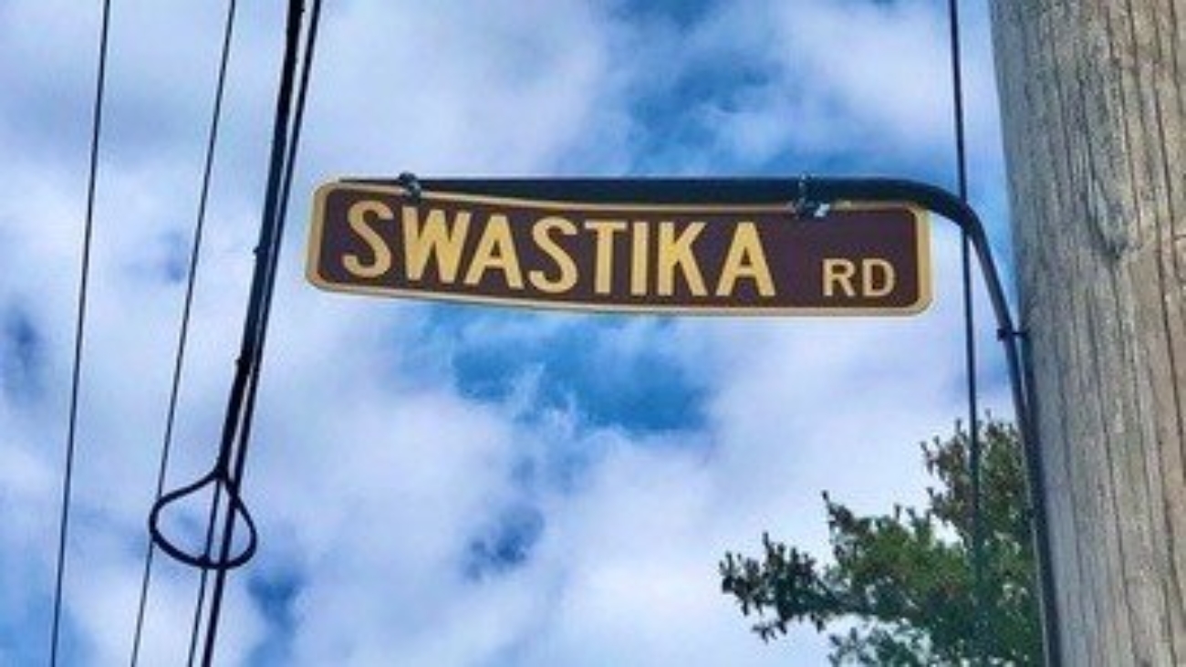 A small sign identifies the hamlet of Swastika, N.Y. When an outsider suggested the tiny northern hamlet of Swastika should change its name, town supervisors quickly rejected a change.
Ben Rowe/Plattsburgh Press-Republican